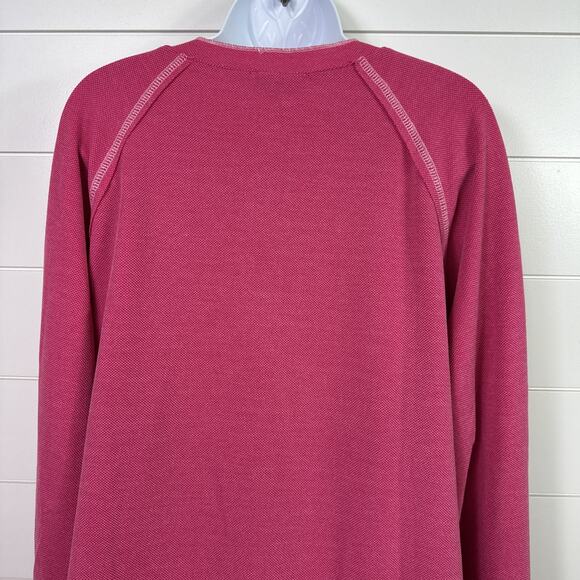 Sunshine & Rodeos Accent Buttons Lightweight Knit Sweater Vivid Pink sz XL - Picture 7 of 8